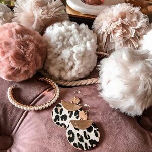 Metal/Leopard Earrings